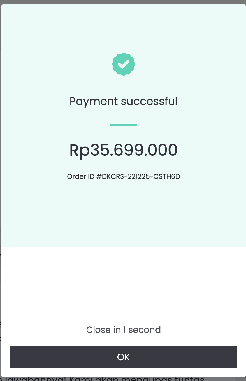 Pembayaran Sukses